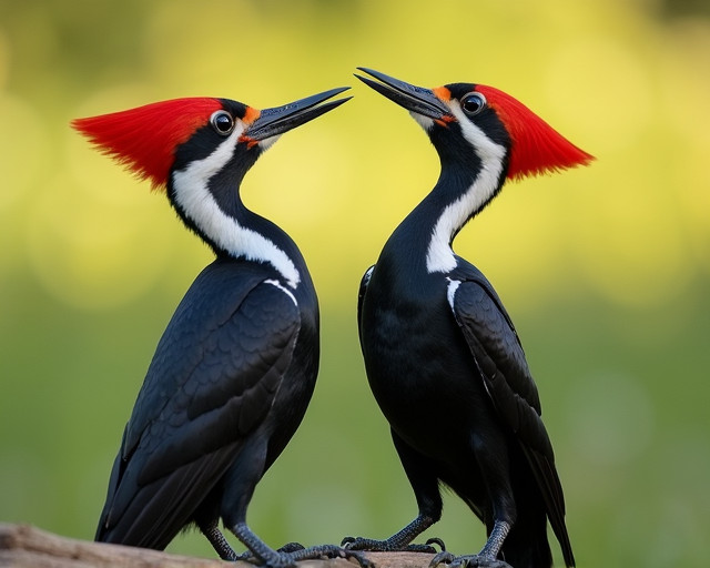 Pileated Woodpecker Mating Behavior