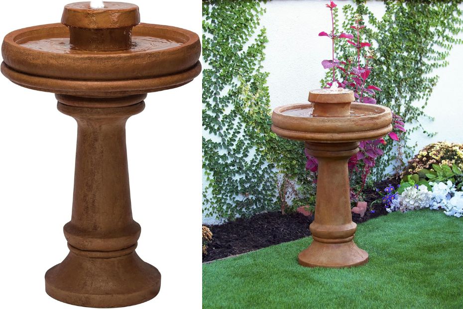 Alpine Corporation 2 Tier Bird Bath Fountain