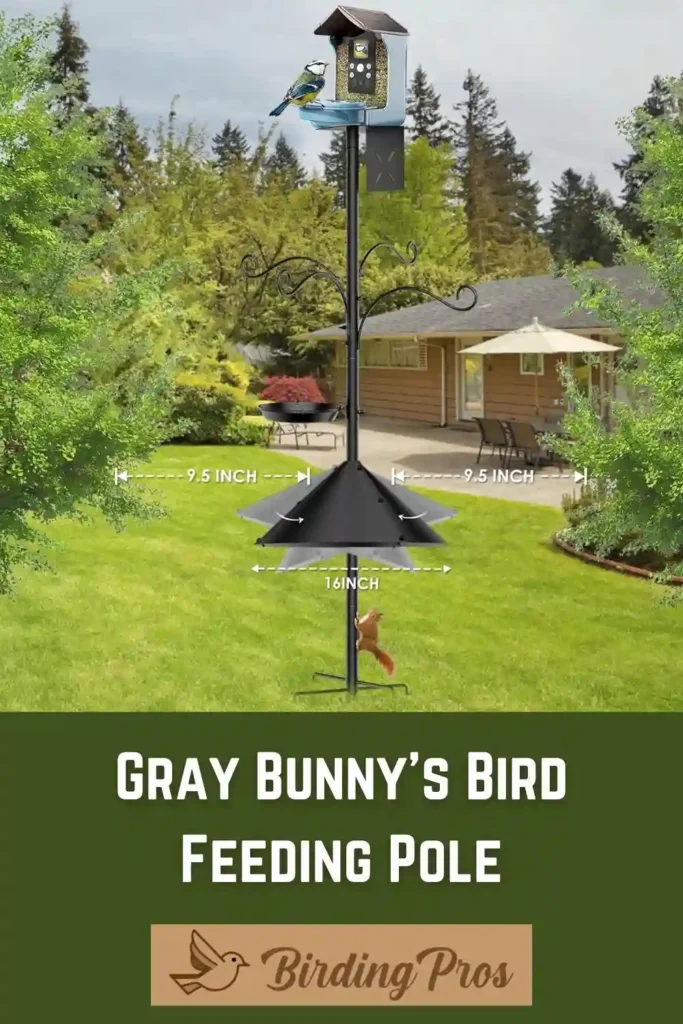 Gray Bunny Heavy-Duty Bird Feeding Pole