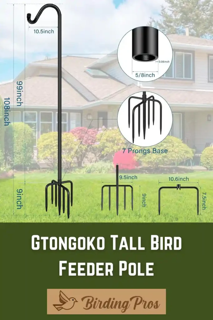 Gtongoko Tall Shepherds Hook for Outdoor, Bird Feeder Pole