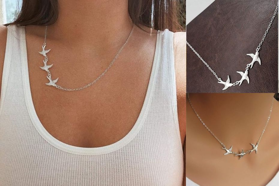 YOOESTORE 3 Little Birds Pendant Necklace